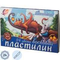 Пластилин восковой Луч Фантазия 24цветов со стеком 420г , цена, описание, фото 1 Пластилин восковой Луч Фантазия 24цветов со стеком 420г  - фото