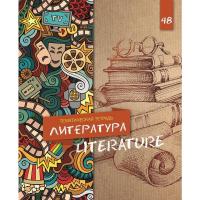 Тетрадь предметная А5+ 48 листов в клетку по литературе Апплика - фото