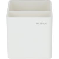 Подставка-органайзер для канцелярских принадлежностей 2 отделения Deli White Nusign белая - фото