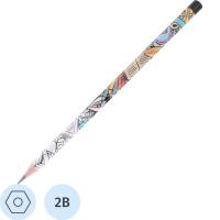 Карандаш чернографитный 2B шестигранный Deli Arti Graff заточенный - фото