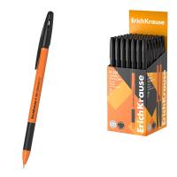 Ручка шариковая черная 0.7 мм ErichKrause R-301 Stick&Grip Orange - фото