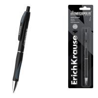 Ручка шариковая черная 0.35 мм автоматическая Erich Krause Megapolis Concept, в блистере - фото