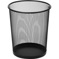 Корзина для бумаг круглая 18 л металлическая черная Luscan - фото