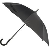 Зонт-трость автоматический с прорезиненной ручкой, 8 спиц, черный - фото