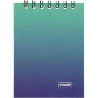 Блокнот А7 в клетку 40 л на спирали Attache Градиент бирюзовый, цена, описание, фото 1 Блокнот А7 в клетку 40 л на спирали Attache Градиент бирюзовый - фото
