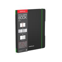 Тетрадь общая А5+ 2х48 листов в клетку в съемной черно-зеленой обложке Erich Krause FolderBook Accen - фото