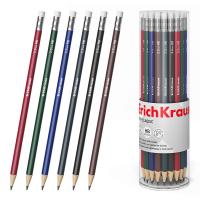 Карандаш чернографитный HB круглый заточенный с ластиком Erich Krause Deep Classic triangular - фото