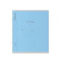 Тетрадь школьная А5+ 12 листов в косую линейку Erich Krause Классика Visio голубая - фото