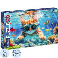 Пазл 500 элементов Hatber Premium Котик на релаксе - фото