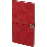 Еженедельник датированный нестандарт (175х95) искусственная кожа 64 л Escalada красный с фикс.рез. - фото