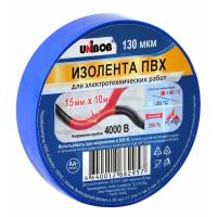 Изолента UNIBOB 15 мм х 10 м, синяя, 130 мкн - фото