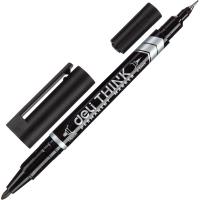 Маркер перманентный двухсторонний черный Deli Think (толщина линии 1,5/2-6 мм) Маркер перманентный двухсторонний черный Deli Think (толщина линии 1,5/2-6 мм)