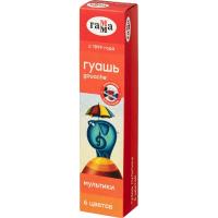 Гуашь 6 цветов по 15 мл Гамма Мультики (блок-тара) - фото