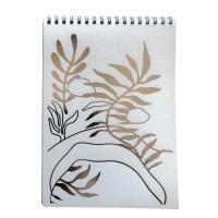 Блокнот А5 в клетку 50 л на спирали Attache Selection белый ветви - фото