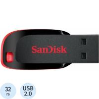 USB 2.0 32GB SanDisk Cruzer Blade SDCZ50-032G-B35 черно-красный - фото