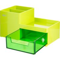 Подставка-органайзер для канцелярских принадлежностей 4 отделения Deli Rio зеленая 92x175x90 мм