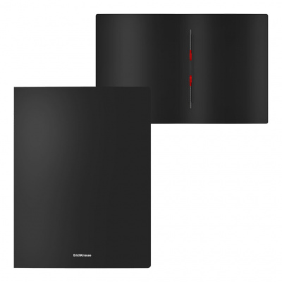 Скоросшиватель пластиковый A4 до 150 листов с пружинным механизмом Erich Krause Matt Classic черный - фото 1