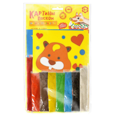 Набор для творчества картина из песка Каляка-Маляка СОВЁНОК И ХОМЯЧОК А5 4+ - фото 2