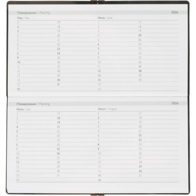 Еженедельник датированный нестандарт (175х95) искусственная кожа 64 л Escalada чёрный с фикс.рез. - фото 13