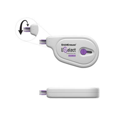 Корректирующая лента 5 мм x 8 м Erich Krause USelect с поворотным аппликатором в ассортименте - фото 3