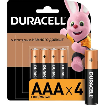 Батарейки DURACELL BASIC ААA/LR03-4BL - фото 1