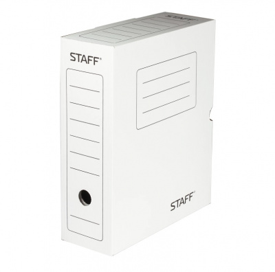 Короб архивный 260x100x325 мм микрогофрокартон белый Staff - фото 1