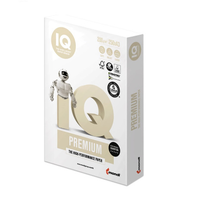 Бумага для офисной техники А3 IQ Premium (200 г/м², марка А, 250 листов) - фото 1