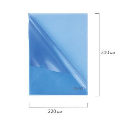 Папка уголок А4 150 мкм Brauberg Strong синяя - фото 2