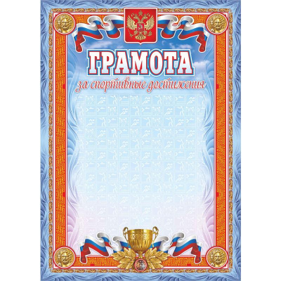 Грамота А4 за спортивные достижения мелованный картон 250 г/м² цветная - фото 1