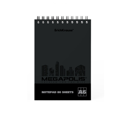 Блокнот А6 в клетку 80 л на спирали Erich Krause Megapolis - фото 1