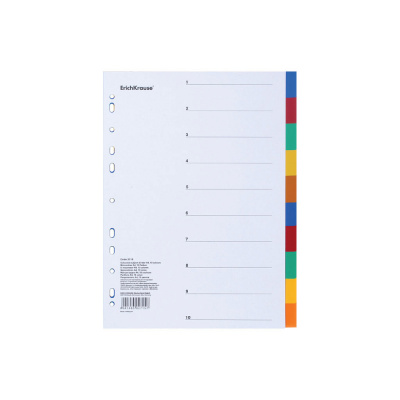 Разделитель листов А4 пластиковый 12 листов по цветам ErichKrause - фото 1