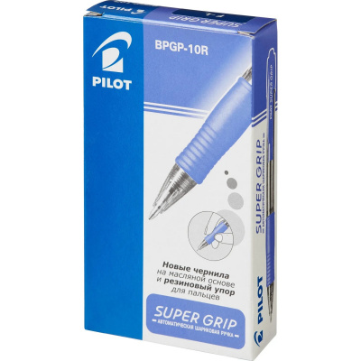 Ручка шариковая автоматическая Pilot BPGP-10R-F Super Grip 0.22 мм синяя - фото 2