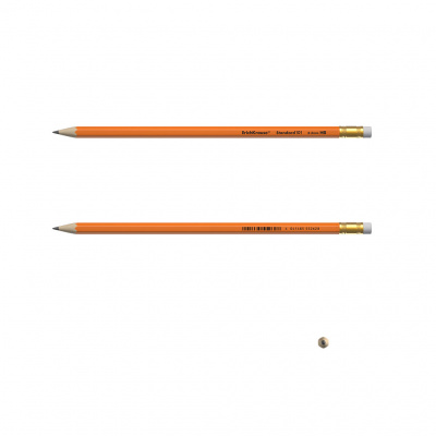 Карандаш чернографитный HB шестигранный Erich Krause Standard 101 Orange с ластиком - фото 5