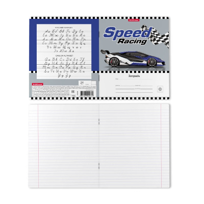 Тетрадь школьная А5+ 24 листа в линейку Erich Krause Speed Racing - фото 2