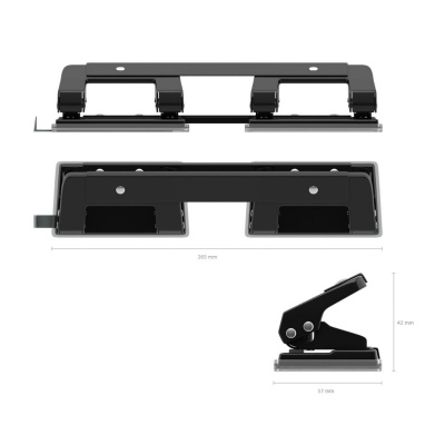 Дырокол на 4 отверстия до 10 листов Erich Krause Quadro черный - фото 2