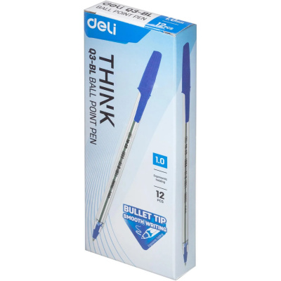 Ручка шариковая Deli Think EQ3-BL 0.7 мм синяя - фото 2