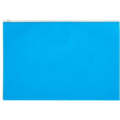 Папка-конверт на молнии А4 до 50 листов Attache Color голубая - фото 1