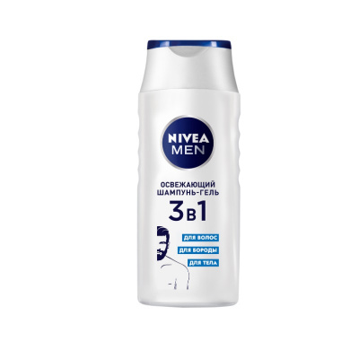 Шампунь-гель 250 мл Nivea Men 3в1 Освежающий для волос, бороды и тела - фото 1