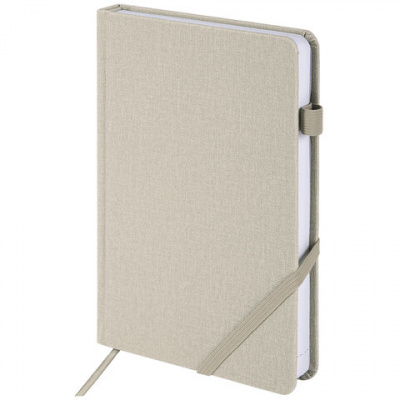 Ежедневник недатированный А5 экокожа 136 л Brauberg Finest бежевый - фото 1