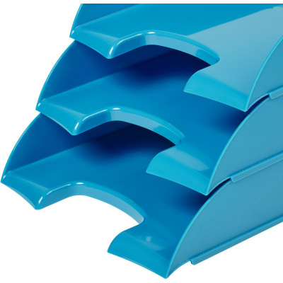 Лоток для бумаг горизонтальный голубой Attache Fantasy пластик - фото 5