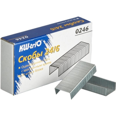 Скобы для степлера №24/6 оцинкованные KW-Trio (уп. 1000 шт), цена, описание, фото 1 Скобы для степлера №24/6 оцинкованные KW-Trio (уп. 1000 шт) - фото 1