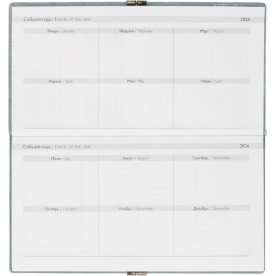 Еженедельник датированный нестандарт (175х95) искусственная кожа 64 л Escalada голубой с фикс.рез. - фото 15