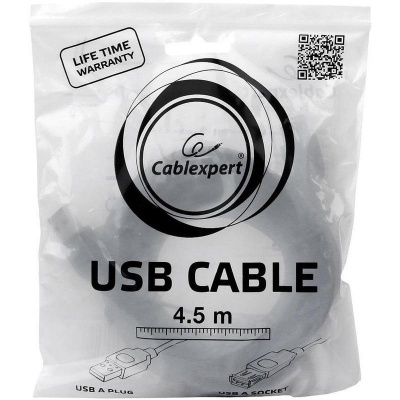 Кабель USB 2.0 AM/AF 4.5 м черный Cablexpert CCP-USB2-AMAF-15C - фото 2