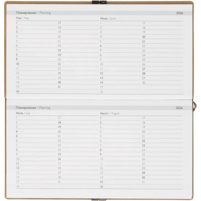 Еженедельник датированный нестандарт (175х95) искусственная кожа 64 л Escalada бежевый с фикс.рез. - фото 13