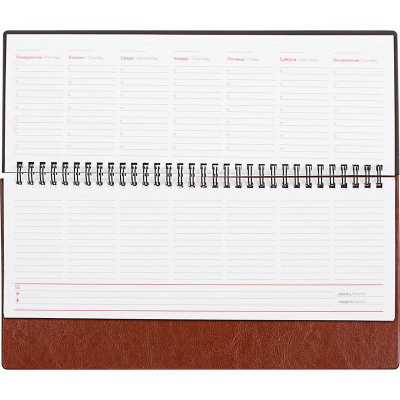 Планинг недатированный 290x150 мм искусственная кожа 64 л Attache Agenda коричневый - фото 2