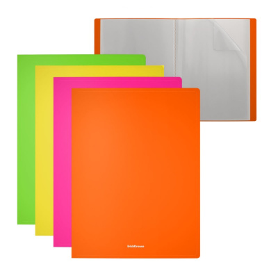 Папка файловая А4 17 мм на 20 файлов Erich Krause Matt Neon в ассортименте - фото 1