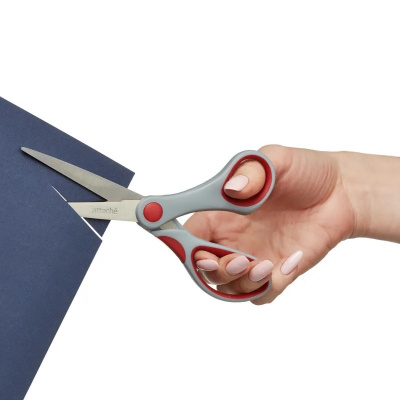 Ножницы 180 мм остроконечные с прорезиненными анатомическими ручками в ассортименте Attache - фото 3