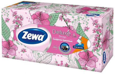 Салфетки косметические Zewa Deluxe Design трехслойные (уп. 90 шт) - фото 3