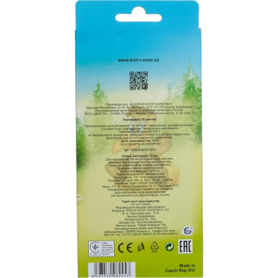 Карандаши цветные 12 цветов шестигранные Koh-I-Noor Birds - фото 2