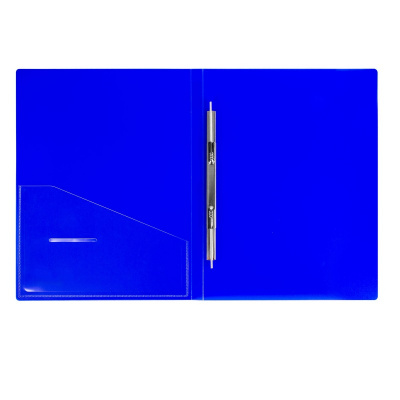 Скоросшиватель пластиковый A4 до 100 листов с пружинным механизмом Brauberg Neon синий - фото 3